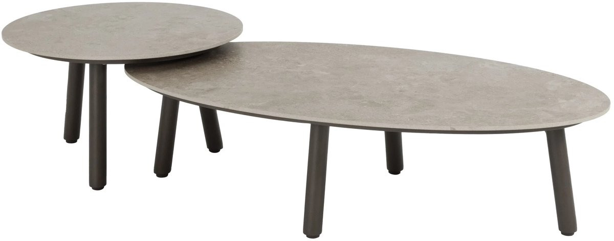 4 Seasons Outdoor Salute lounge tuintafels set van 2 met keramisch blad Taste