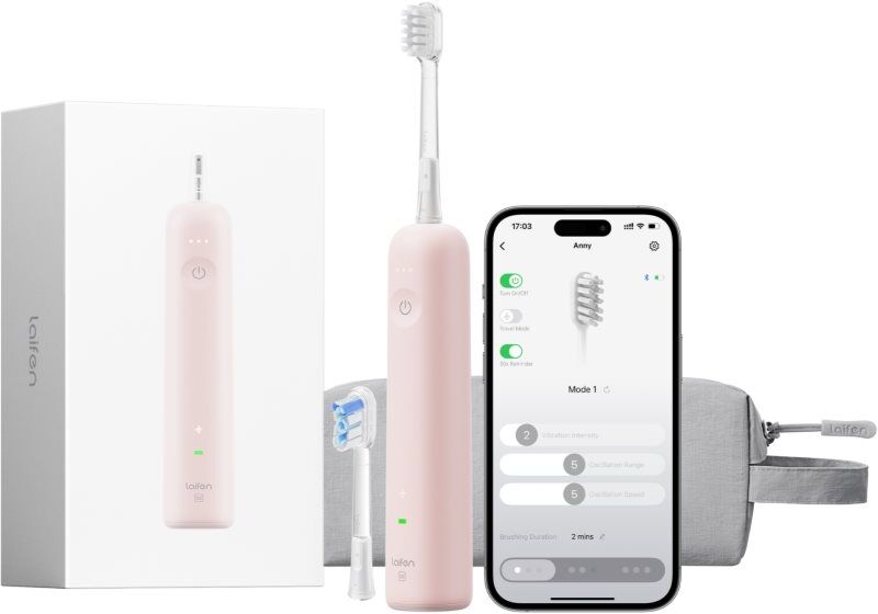Laifen Wave Special brosse à dents électrique + 2 têtes de rechange Pink 1 pcs