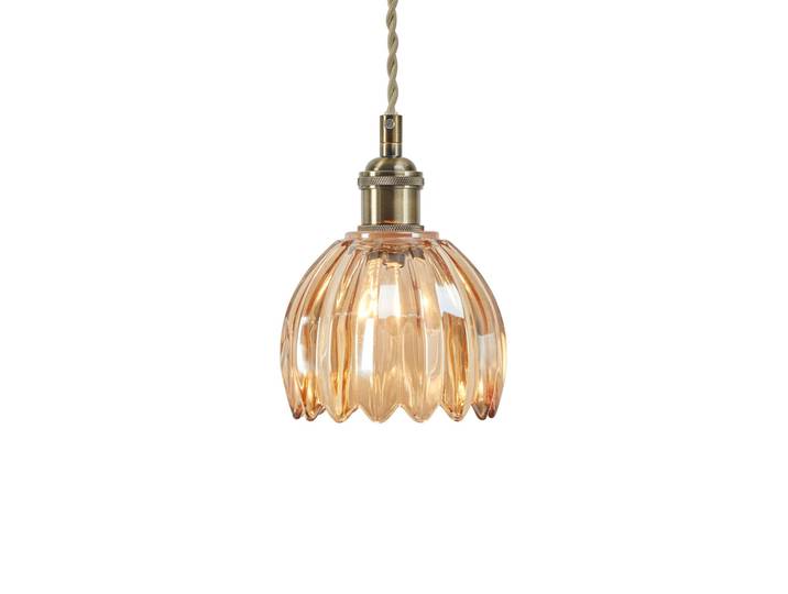 Suspension Gota, laiton vieilli/ambre, verre, Ø 13 cm, fiche - Markslöjd Gotta - Salon / séjour - À ampoule unique