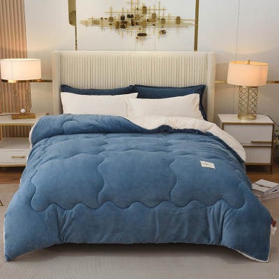 Winterdekbed Teddy Blauw voor volwassenen