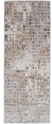 Grand Bazaar Corben Contemporary Mosaic Rug, Silver Gray/Brown, Area Rug