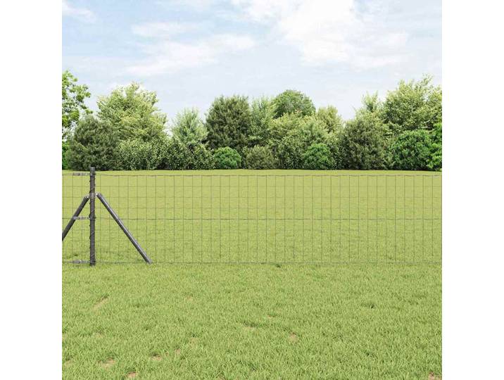 vidaXL Bodenmontierter Euro-Zaun 50 x 0,6 m PVC-beschichteter Stahl