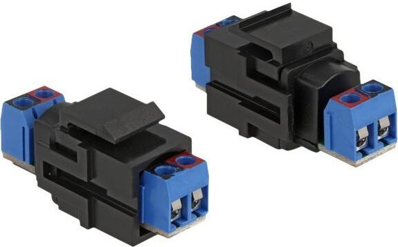 Delock Keystone-module 2-polige klemmenblok zwart