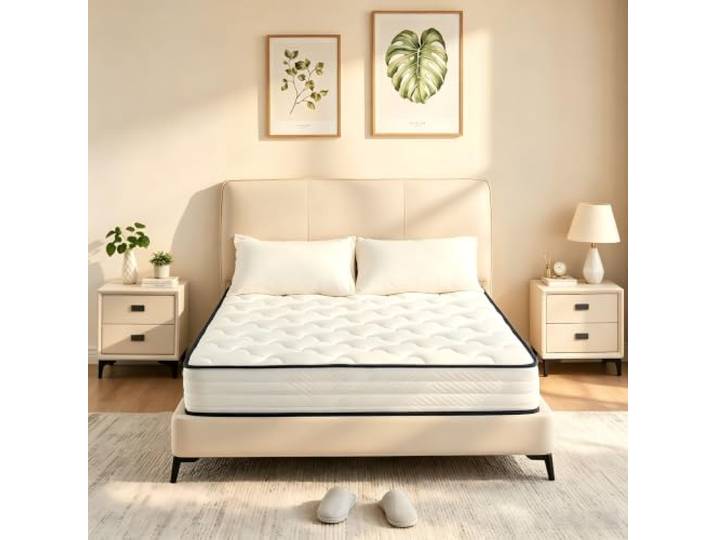 GarveeLife Federkernmatratze 140x200 cm, Matratze mit Federkern & Schaumstoff, 21 cm hoch, Weiß mit Sternmuster, für Schlafzimmer, Erwachsene Doppelbett