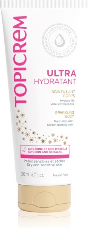 Topicrem UH BODY Ultra-Moisturizing Sparkling Body lait pour le corps hydratation intense à paillettes 200 ml