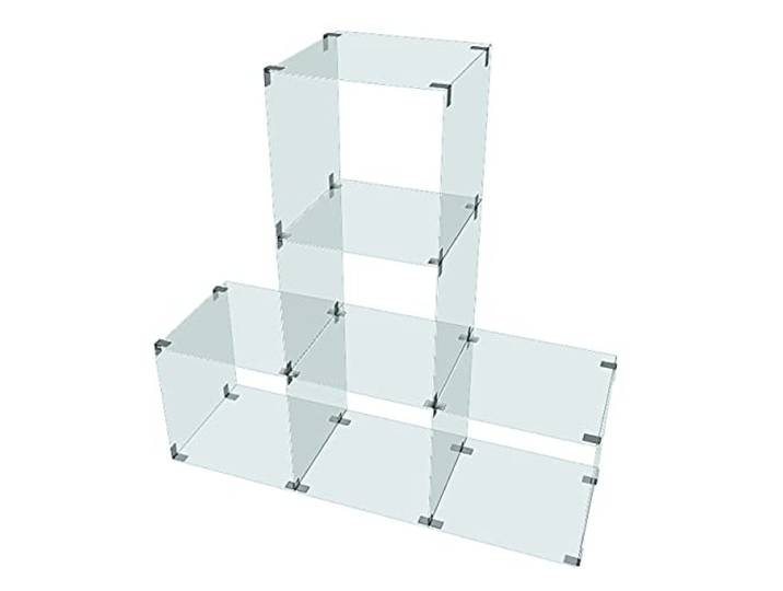 Glassteckvitrine „Podest“ Glasregal Vitrine 5 Fächer á 30x30cm o. 40x40cm Verkaufsvitrine Ausstellungsvitrine Messevitrine Verkaufsregal Fächervitrine Schaufenstervitrine Glaspodest (40 x 40 cm)