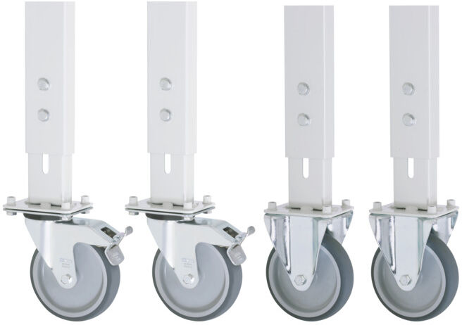 Kit de roulettes Rau pour table de travail Tom GT, 2 fixes et 2 pivotantes (09-RS125MPHV-2LF-2B)