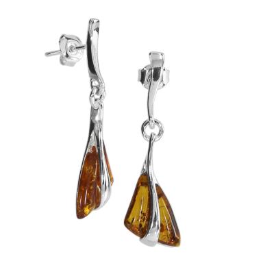Paar Ohrhänger OSTSEE-SCHMUCK "Ostsee-Schmuck Ohrhänger Berit Ohrhänger Berit", weiß, Ohrringe, Damen, 36 x 10mm, Silber 925 (Sterlingsilber)