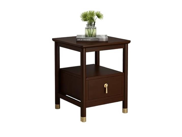 LSAfhDYG Nachttisch, Beistelltische mit Schubladen, Schlafzimmer, Kleiner Nachttisch(Brown,50x40x50CM)
