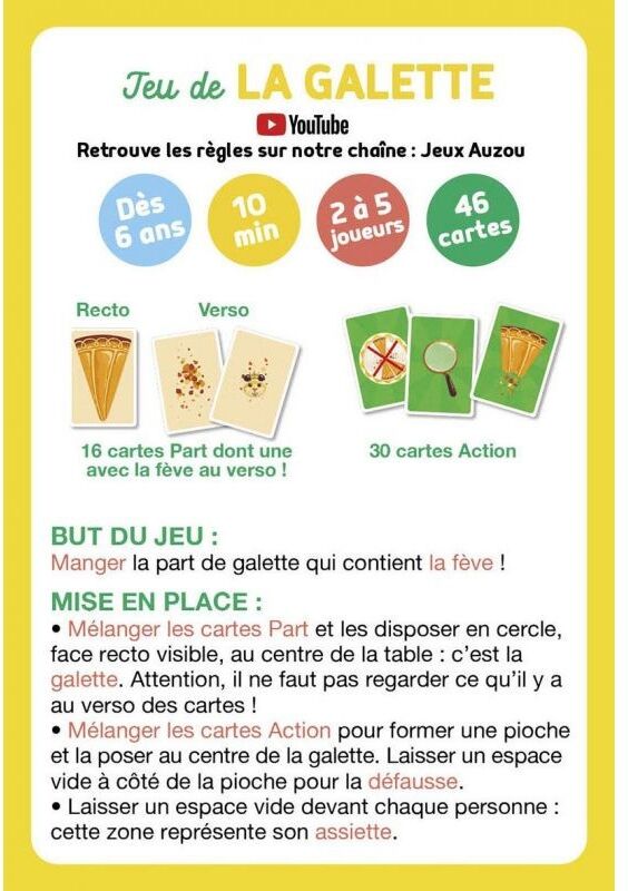 Jeux de cartes : Jeu de la galette - Auzou