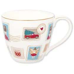 GreenGate Mug Xmas Letter white, 9 cm, Ø 10 cm