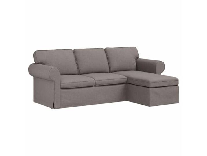 IBUQDDV Sofa Taupe 245 x 138 x 80 cm Stoff Modularer Aufbau,Metallrahmen,atmungsaktiver Stoff,Holzwerkstoff-Armlehnen,Kunststoffbeine,weiche Kissen,urbanes Wohnen
