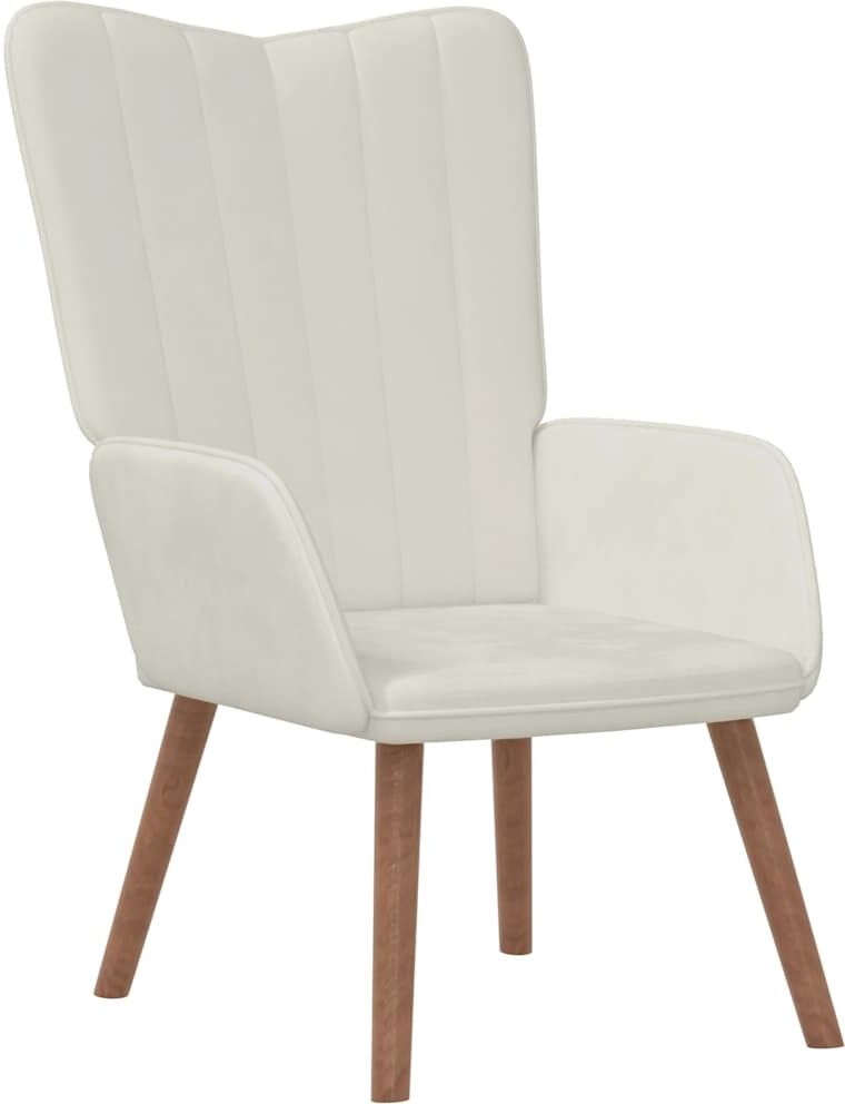 vidaXL Chaise de relaxation Blanc crème Velours