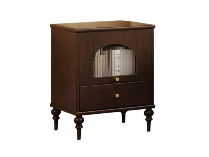 xiuling4568 Mid Century Nachttisch, Nachttische, Beistelltisch mit 2 Ebenen Stauraum, for Schlafzimmer, Wohnzimmer, Braun(Brown)