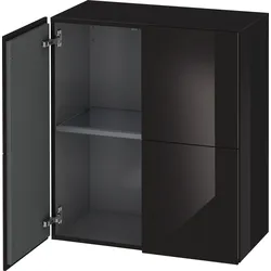 Duravit  L-Cube Halbhochschrank, 2 Türen, 700x363x800mm, LC117704040, Farbe: Schwarz Hochglanz Lack