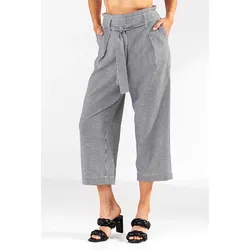 ELLENOR Seersucker-Hose mit Gürtel
