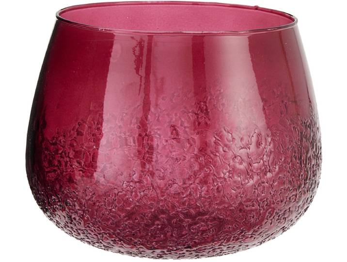 Windlicht MERRY 19.5 cm x 15 cm Glas bordeau
