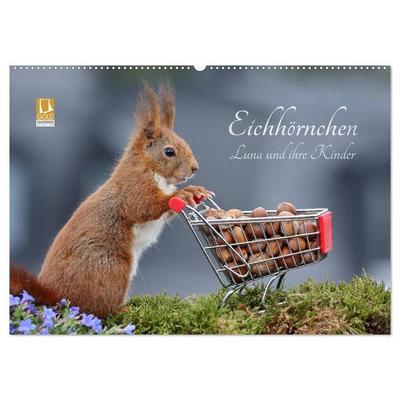 Eichhörnchen Luna und ihre Kinder (Wandkalender 2027 DIN A2 quer), CALVENDO Monatskalender