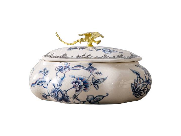 Boîte à bijoux en céramique rétro américaine, rangement Figurines, artisanat créatif pour la maison, ornements de décoration, nouveau