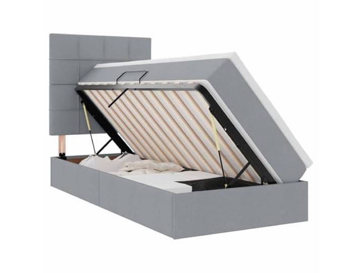 KKgypkn Hier ist der optimierte Amazon-Titel auf Deutsch, basierend auf Ihren Vorgaben: **Hellgraues Stauraumbett 90x200 cm mit Matratze, Polyester, seitlich geöffnet, hydraulisches