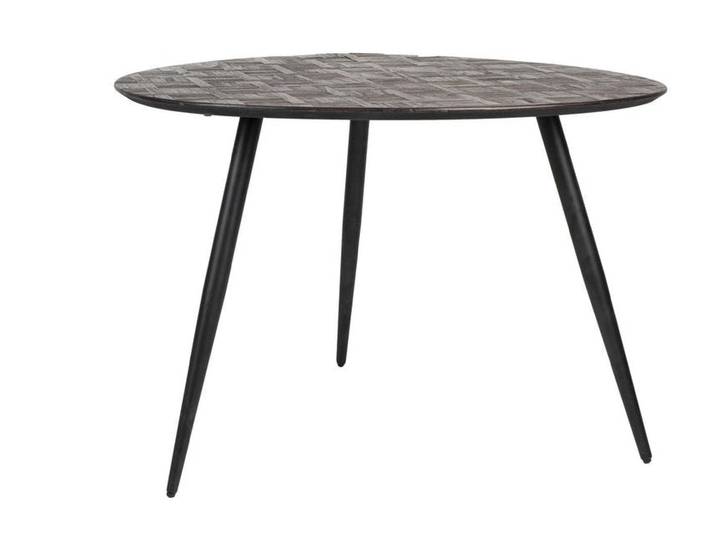 Esstisch Webster Rund – aus Teak in Braun - Luxusbetten24