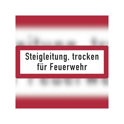 Feuerwehrschild, Steigleitung, trocken für Feuerwehr - DIN 4066 - 297x105 mm Folie selbstklebend