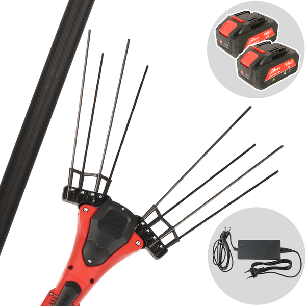 Aima Giulia Cordless - Abbacchiatore elettrico 250cm a batteria 2x 21V 9Ah - Asta fissa in carbonio