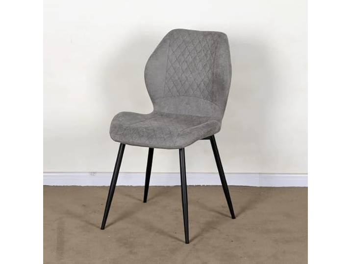 WAFTING Esszimmerstühle, Stühle mit Leinen-Diagonalstreifen-Design und Metallgestell, Geeignet für Esszimmer, Wohnzimmer, Küchen, Schlafzimmer und Empfangsräume, Schwarz