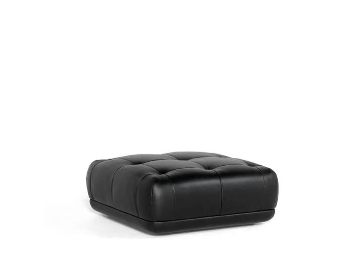 HAY Quilton Fußhocker Leder sense black