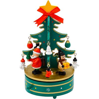 Spieluhr OTTO HOME "Weihnachtsbaum festlich", grün, B:12cm H:22cm L:12cm, Sperrholz, Spieluhren, Weihnachtsbaum aus Holz, Aufziehschlüssel, extra Anhänger, Melodie