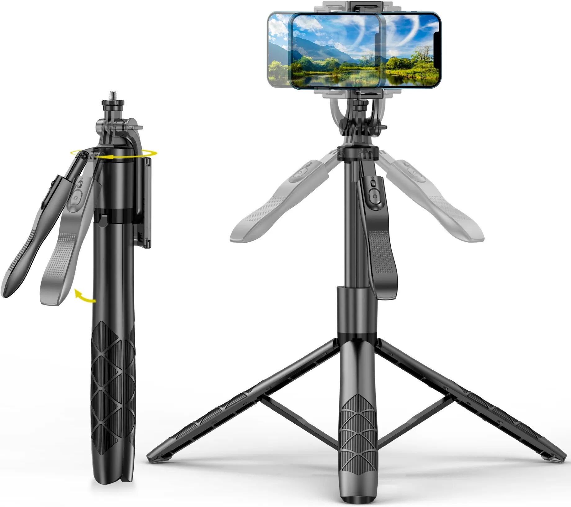 INF 1,53 m Selfie-Stick-Stativ aus Aluminiumlegierung mit Stabilisierungsgriff & 1/4-Zoll-Schnittstelle