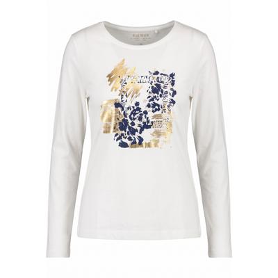 Langarmshirt BLUE SEVEN "Langarmshirt mit U-Boot Ausschnitt", Damen, Gr. 38, weiß (0101, sanftes weiß), 50% Baumwolle, 50% Modal, normal, U-Boot-Ausschnitt, Shirts Langarmshirt