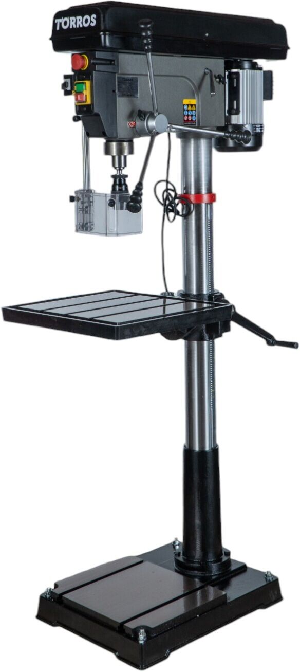 Perceuse à colonne professionnelle jusque ø 30 mm raccord CM3 1,5 kW 400V 12 vitesses 120 kg Torros DF30T