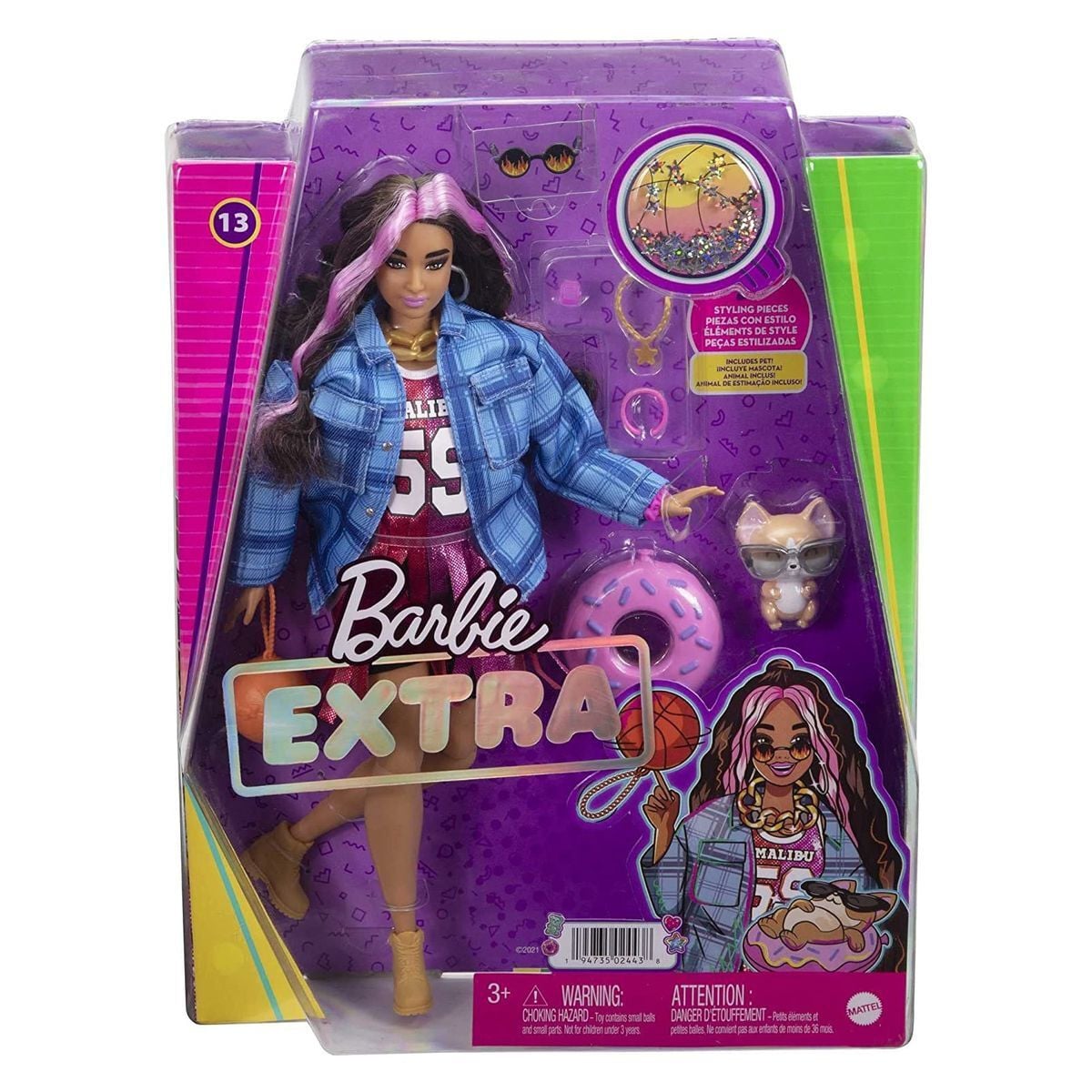 Mattel Barbie Extra modepop met basketbalshirt