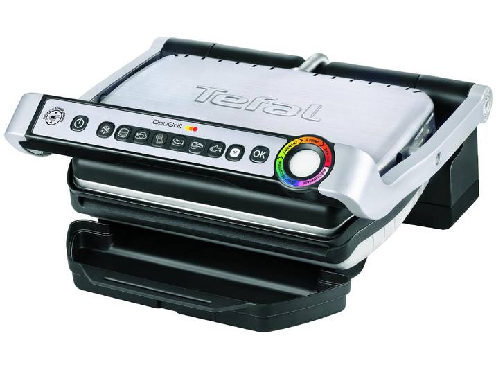 Kontaktgrill TEFAL Optigrill GC705D , silber (silberfarben), Kontaktgrill_Standgrill_Tischgrill_Teppanyakigrill, Kontaktgrill
