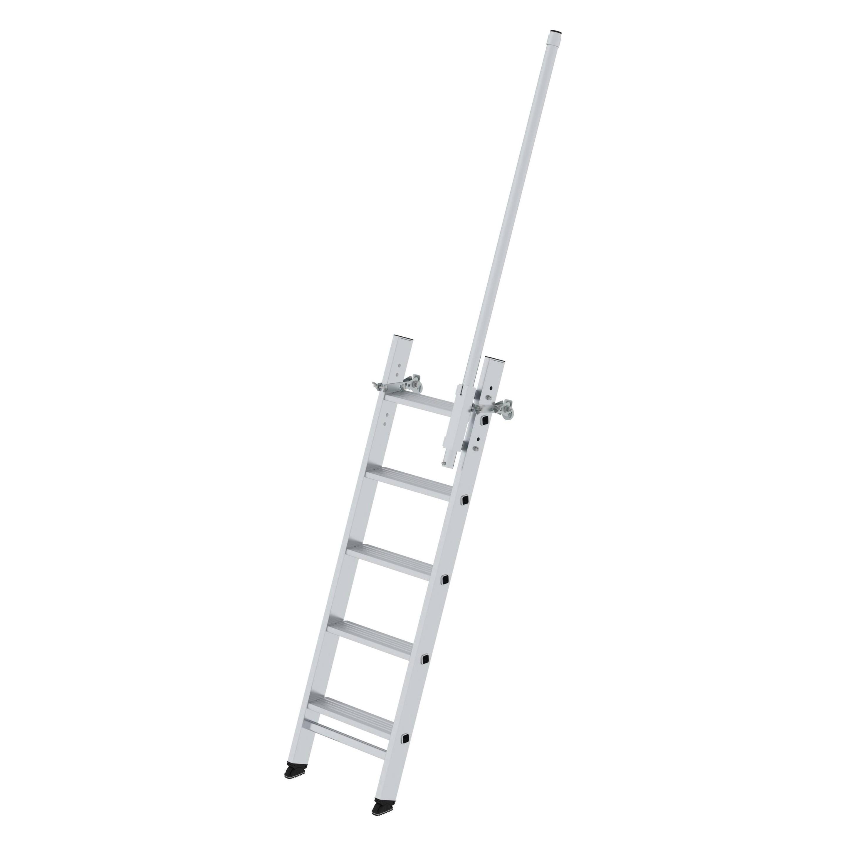 Munk Stufen-Anlegeleiter LKW 5 Stufen, inkl. Magnet-Montagesatz inkl. Ausstiegsholm rechts (Anlegeleiter, 143 cm) (040342)