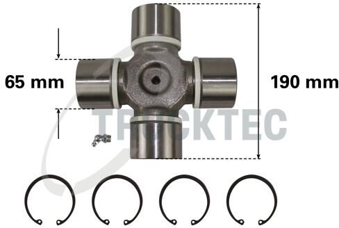 Trucktec Automotive Gelenk, Längswelle 0440009 65mm