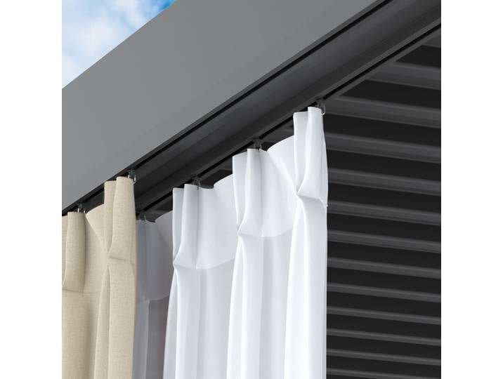 pergomondo Gardinenschienenset für Pergola mit Lamellendach 3 x