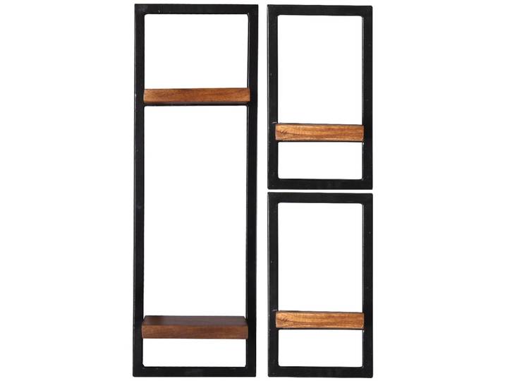 SIT Möbel PANAMA Wandregal-Set Altmetall/Mangoholz