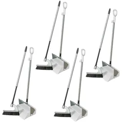 Novaliv 4X Standkehrgarnitur Combi - ergonomisches Design Kehrbesen mit Schaufel Kehrschaufel mit langem Stiel
