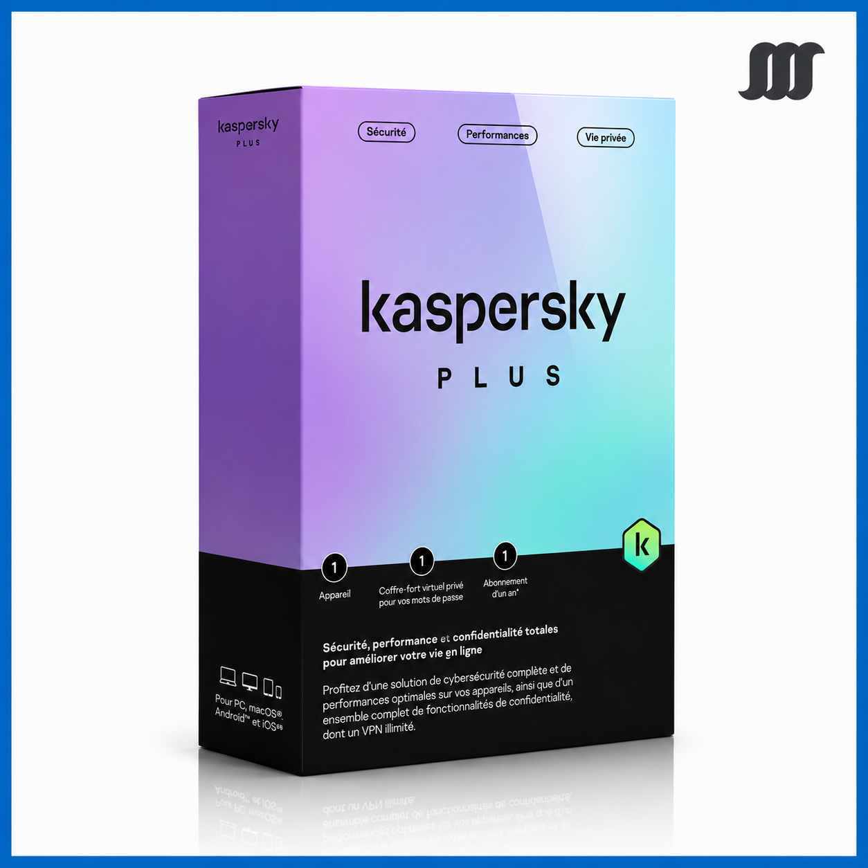 Kaspersky Plus Internet Security (PC, Android, Mac, iOS) (1 Device, 1 Year) – Kaspersky Key