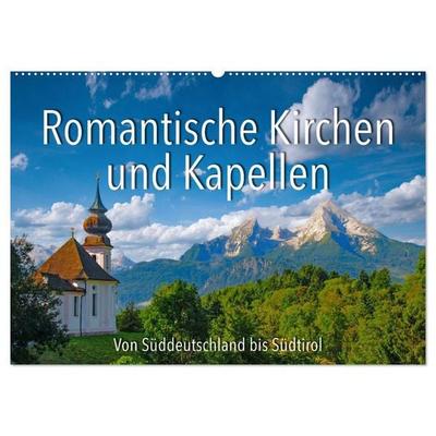 Romantische Kirchen und Kapellen (Wandkalender 2027 DIN A2 quer), CALVENDO Monatskalender