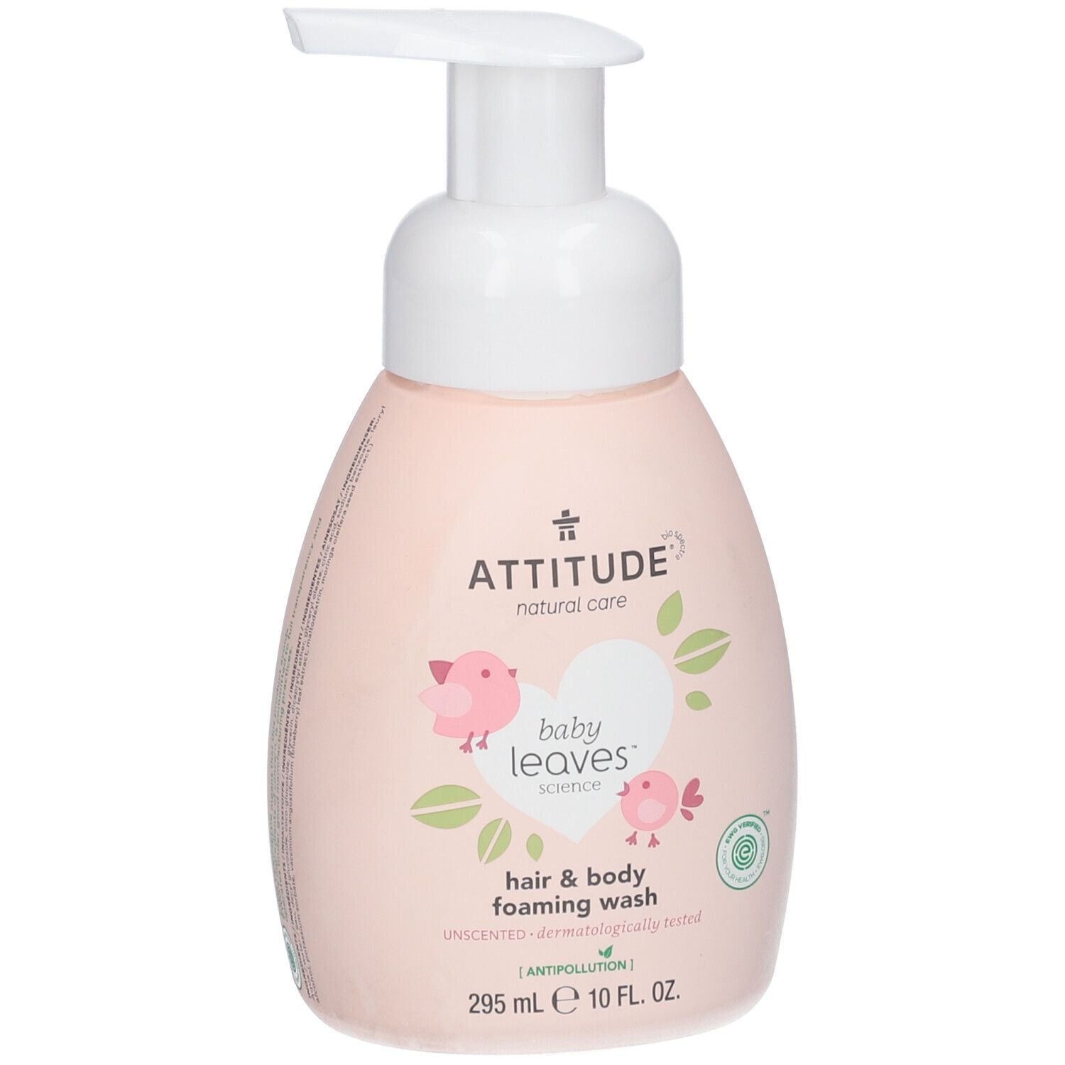Attitude Baby Leaves 2-in-1 Haar & Lichaam Schuimende Wasgel Zonder Parfum 295 ml Waschgel