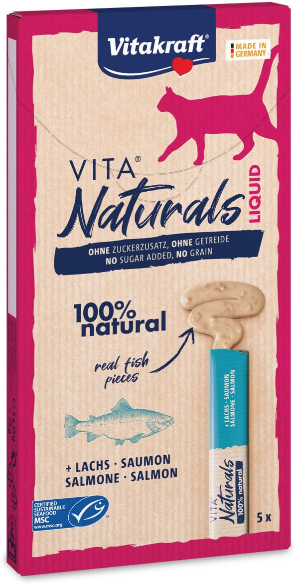 Vitakraft Vita Naturals Cat Snack Liquido 5x15G SALMONE