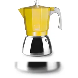 IBILI - Espressokocher Elba Peach, 3 Tassen, 150 ml, Aluminiumguss, Edelstahlboden