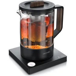 Arendo Teekocher, Wasserkocher, Schwarz, Transparent