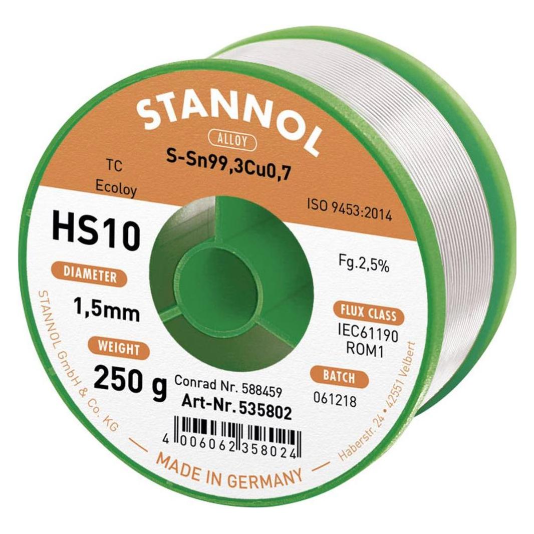 Stannol Bleifreier Lötdraht Sn99Cu0.7 (Lötzinn) (535775)