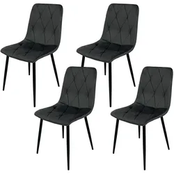 HTI-Living, Stühle, Esszimmerstuhl Mesa Eco Samt Braun (4x)