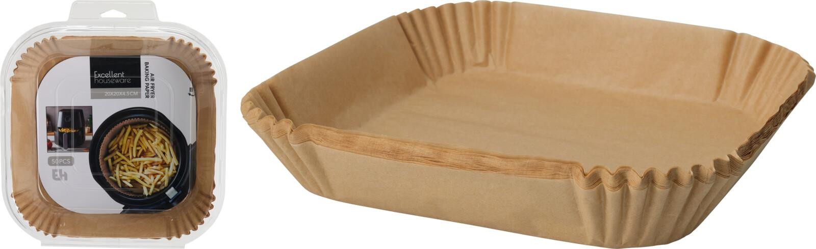 Koopman Bakpapier voor airfryer, 50 stuks, 20 x 20 x 4,5 cm