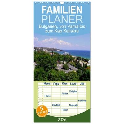 Familienplaner 2026 - Bulgarien, von Varna bis zum Kap Kaliakra mit 5 Spalten (Wandkalender, 21 x 45 cm) CALVENDO